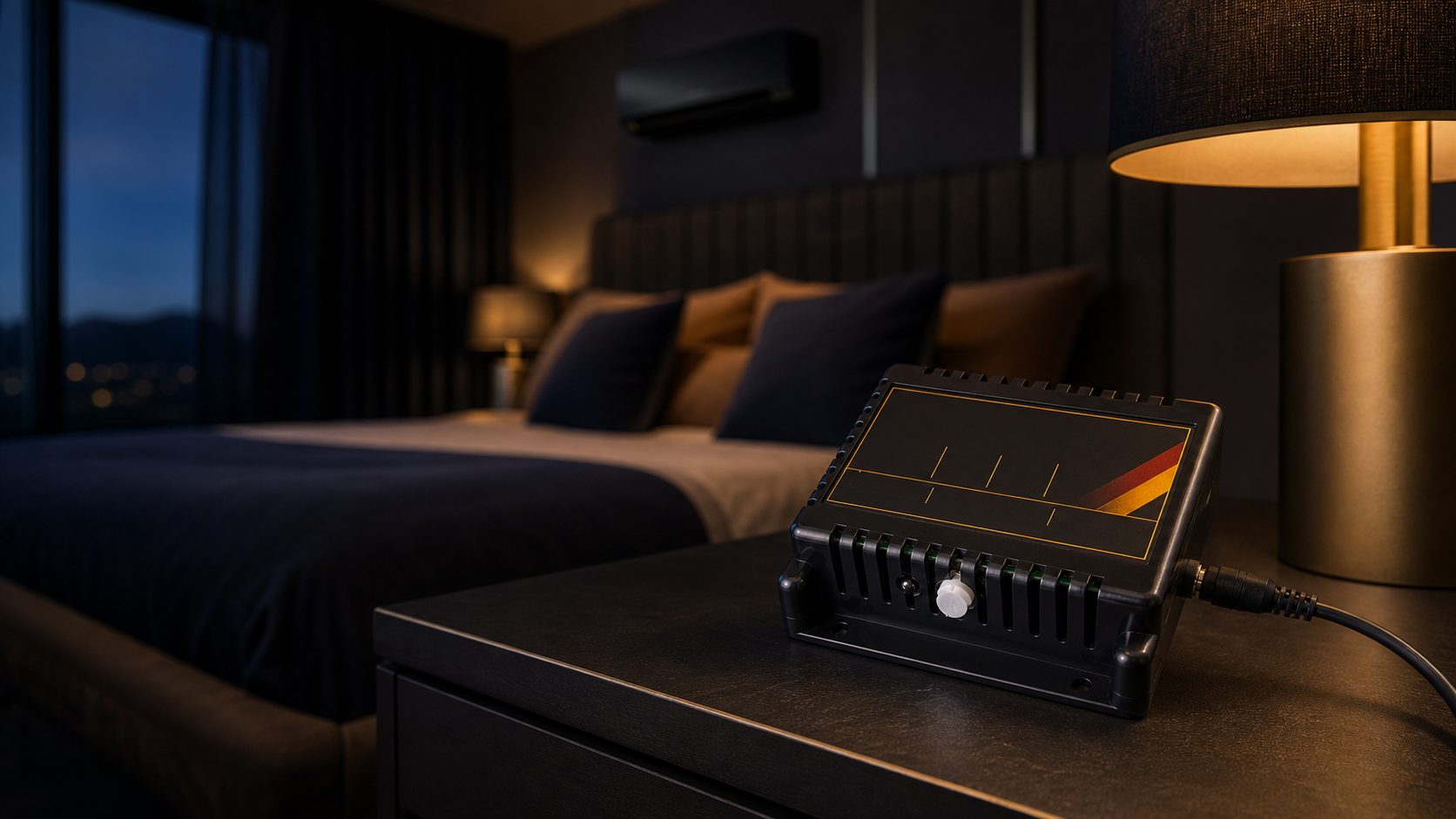 AUFSTRAGEN Room Controller in einem Hotelzimmer